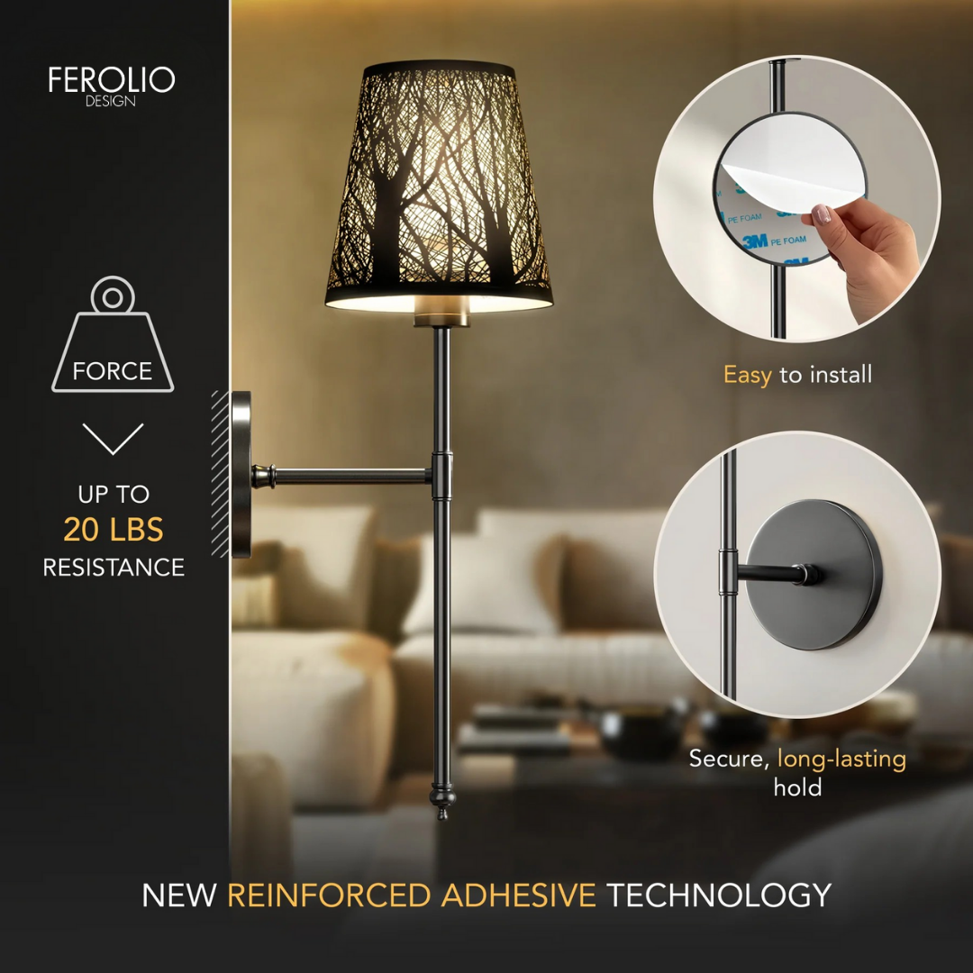 WIRELESS METALLIC WALL SCONCES (SET OF 2)