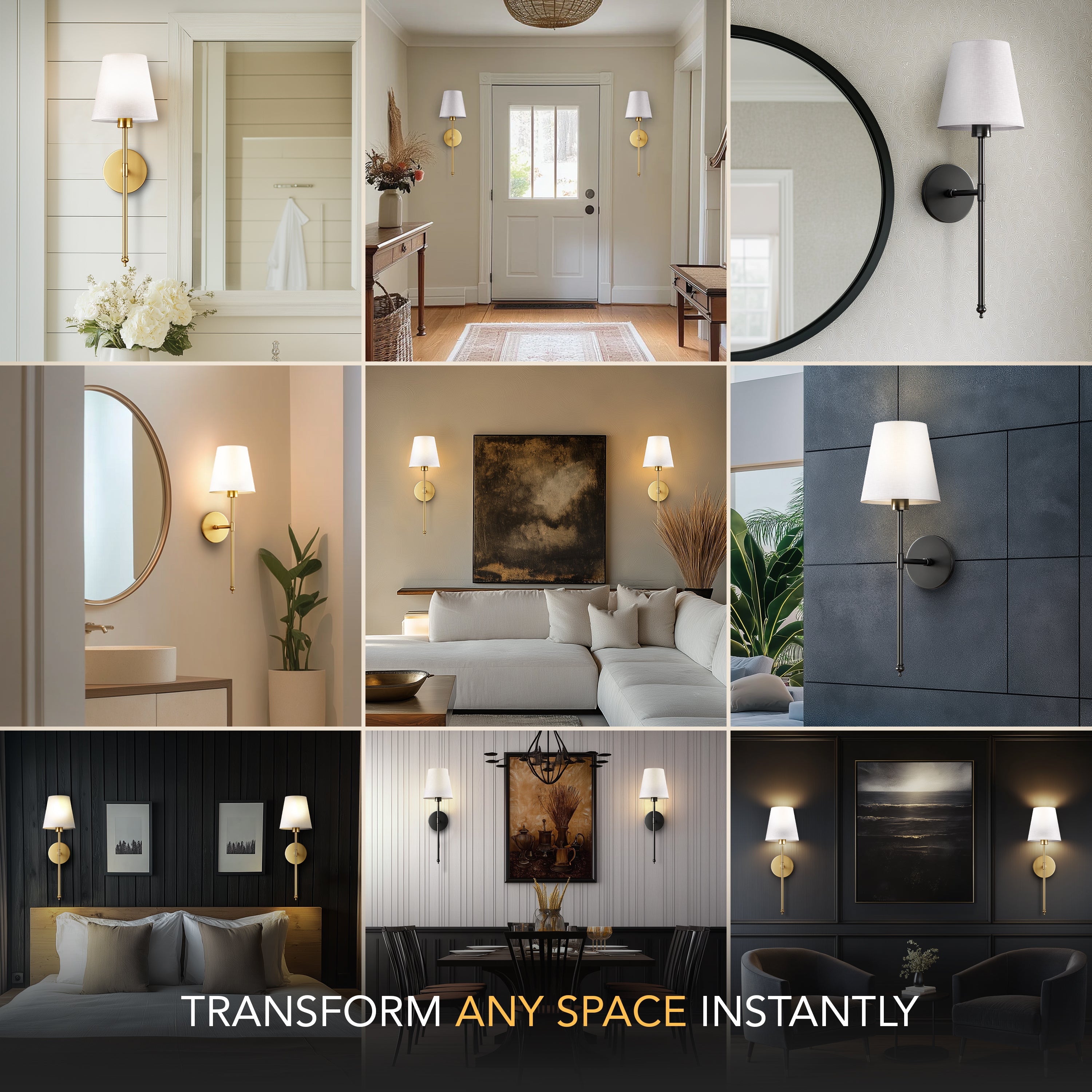 WIRELESS WALL SCONCE (SET OF 2 + 2 BULBS INCLUDED)