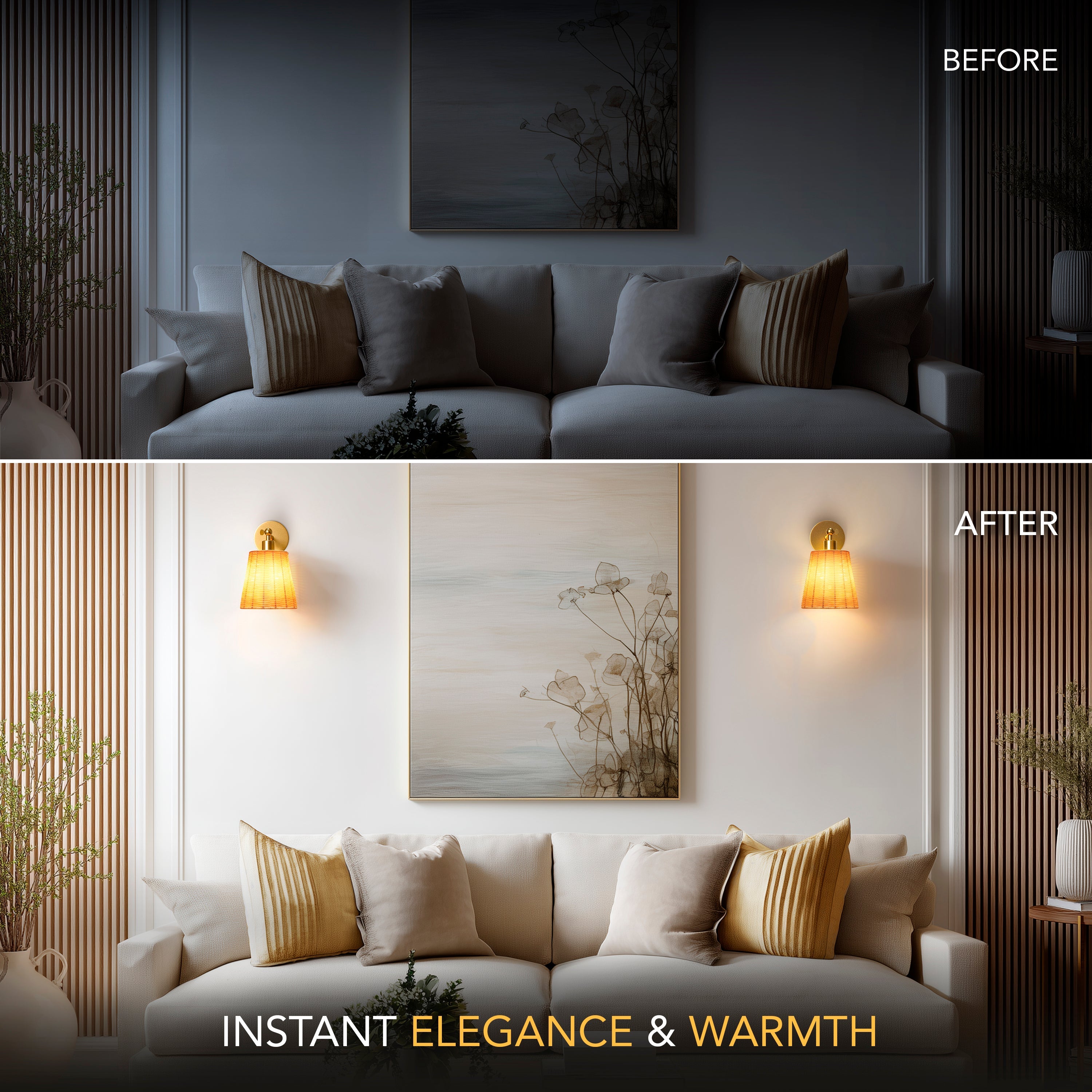 NATURAL WIRELESS WALL SCONCE