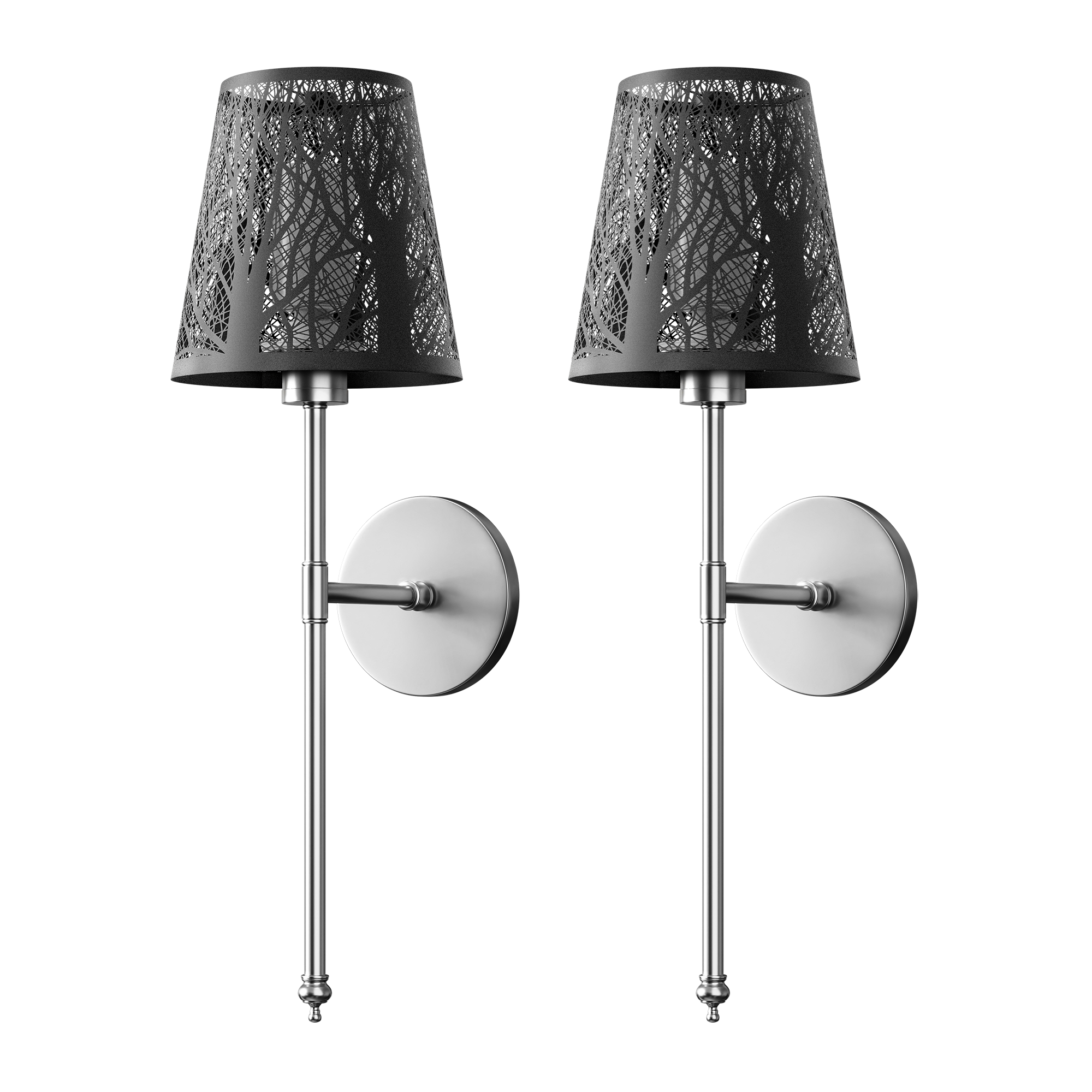 WIRELESS METALLIC WALL SCONCES (SET OF 2)