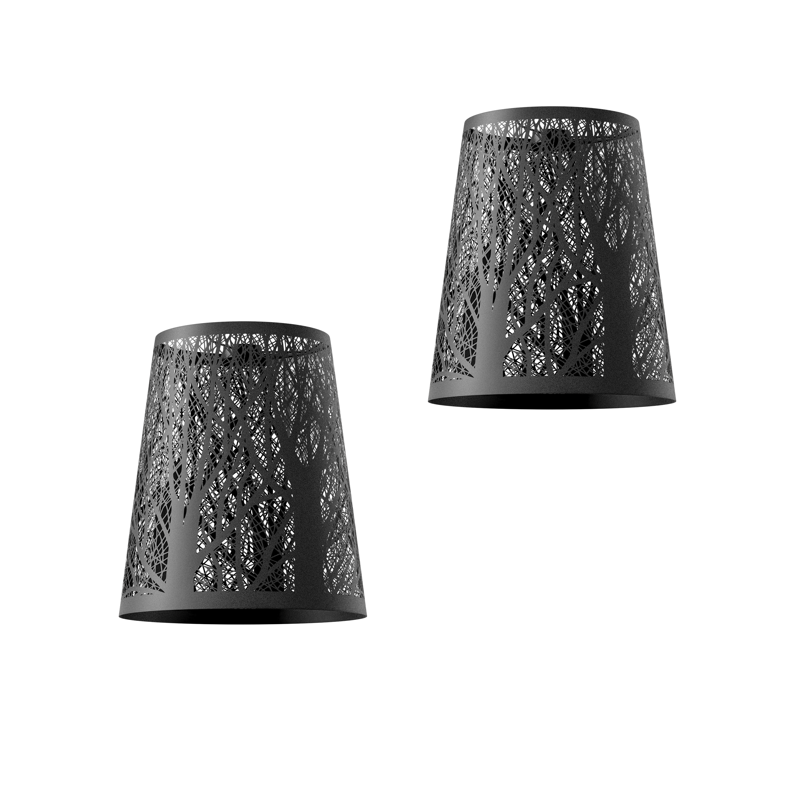 Black Metallic Tree Shades (Set of 2)