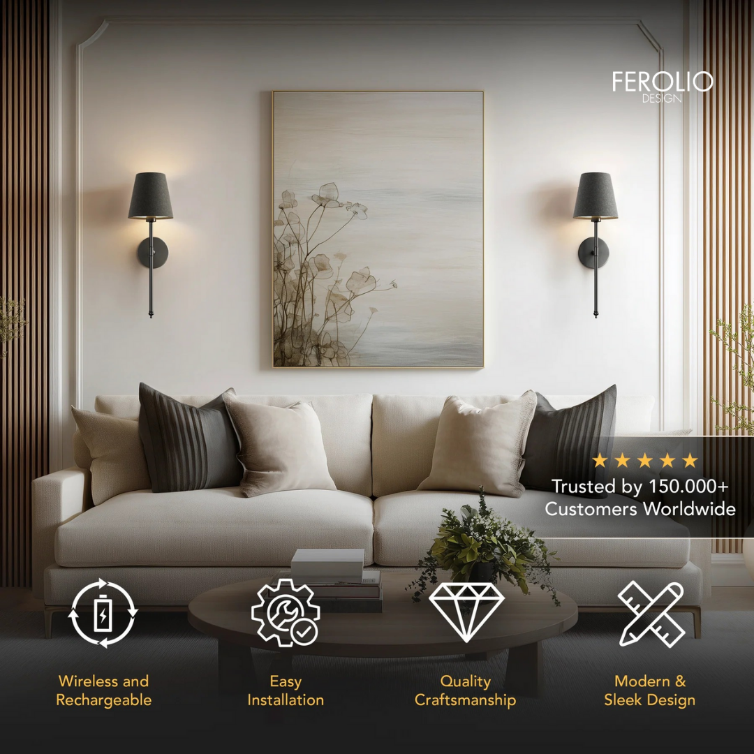 WIRELESS DARK WALL SCONCES (SET OF 2)