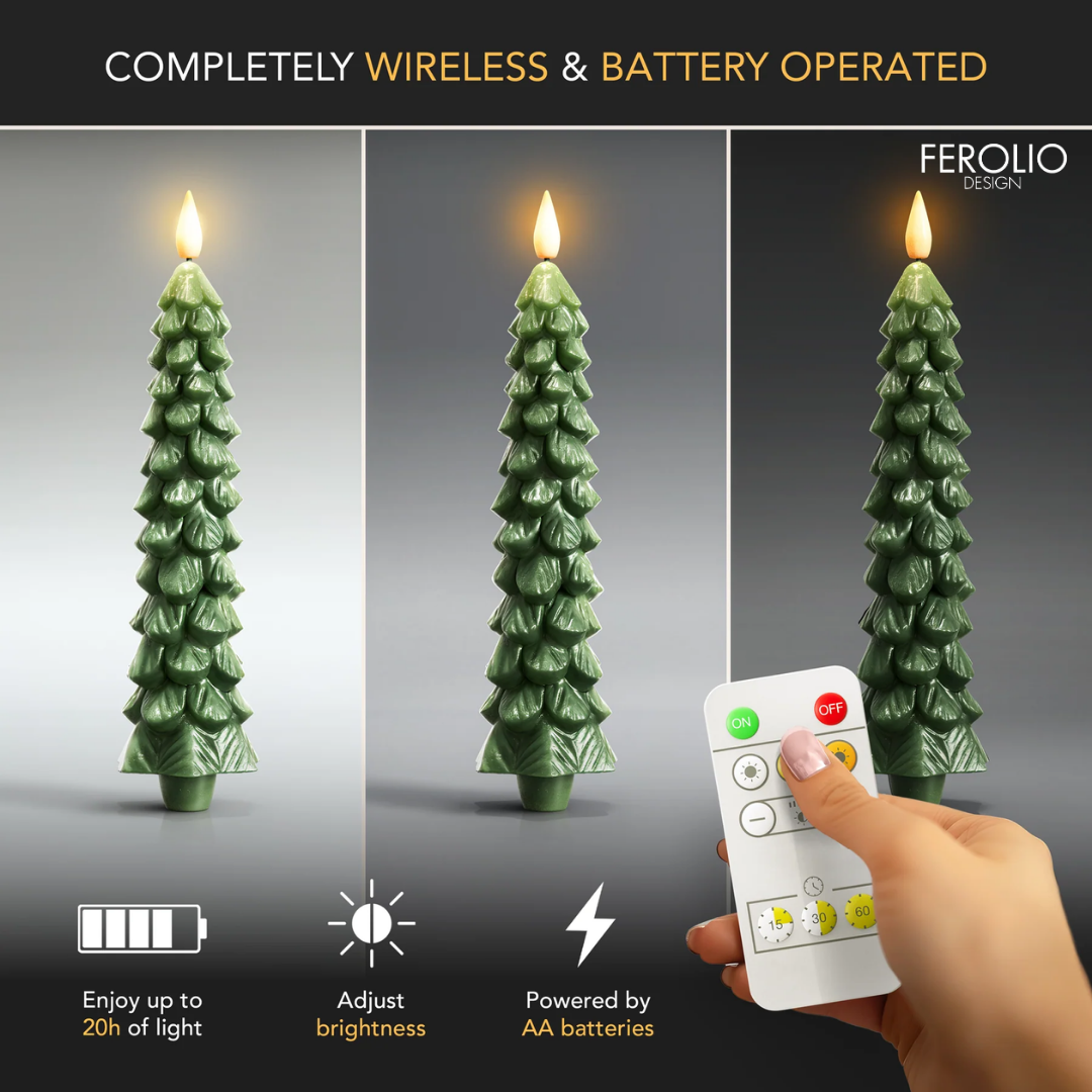 CHRISTMAS FLAMELESS WIRELESS CANDLES (SET OF 3)