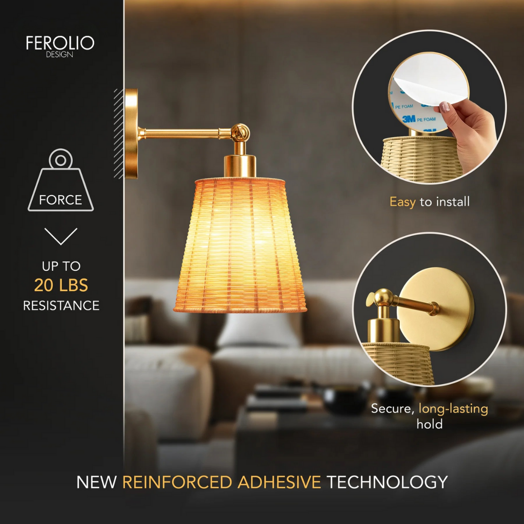 NATURAL WIRELESS WALL SCONCE