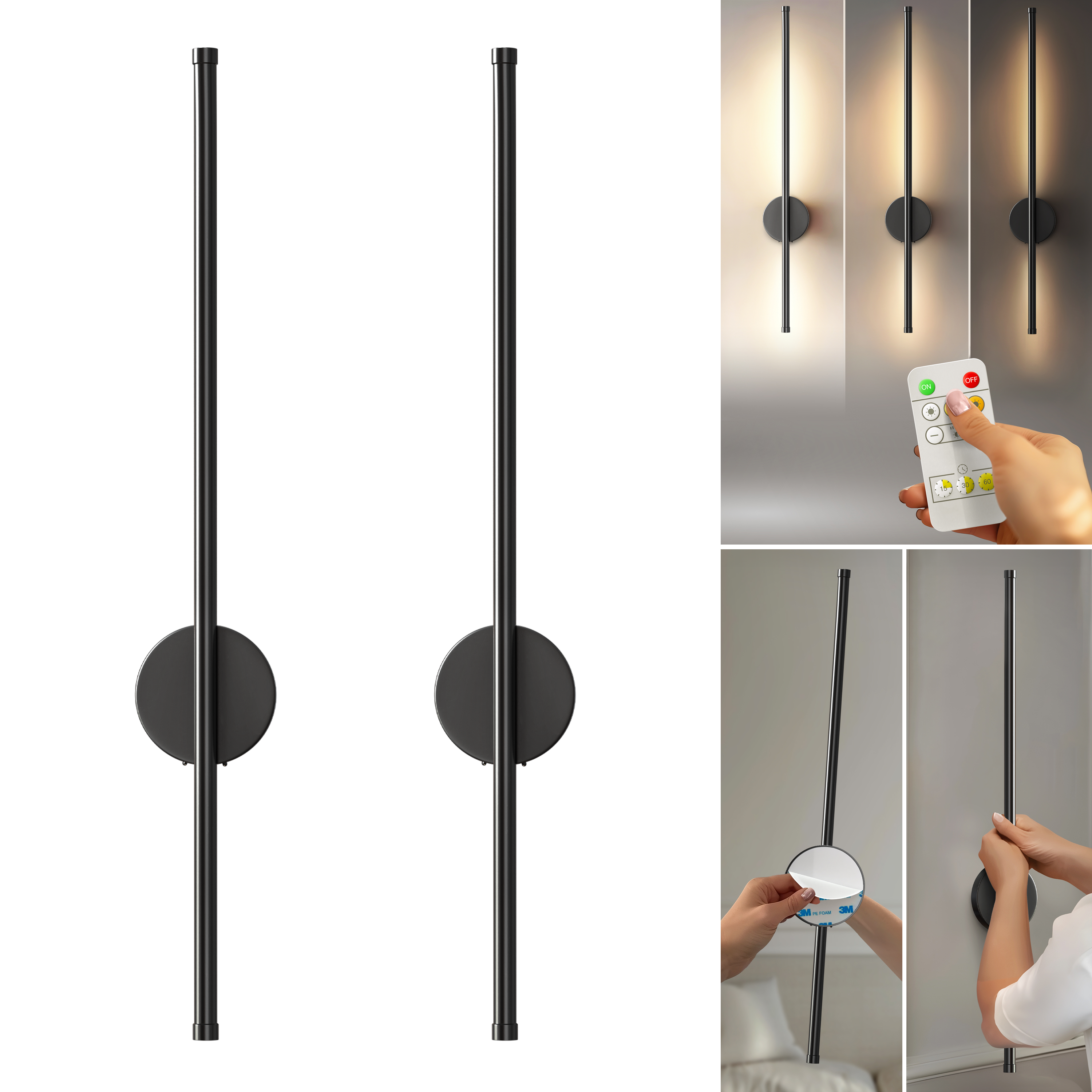 WIRELESS MODERN WALL LIGHTS (SET OF 2)