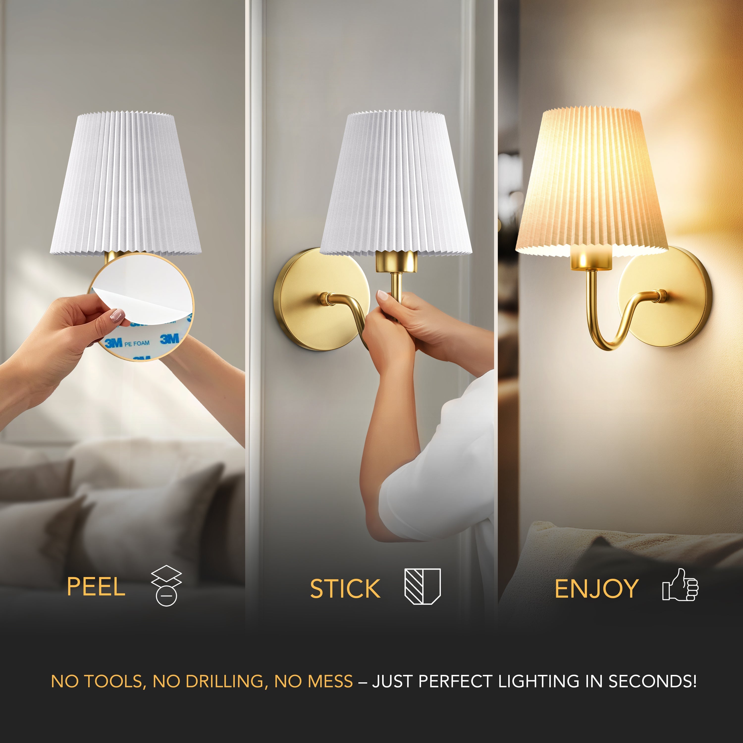 CURVED WIRELESS WALL SCONCE