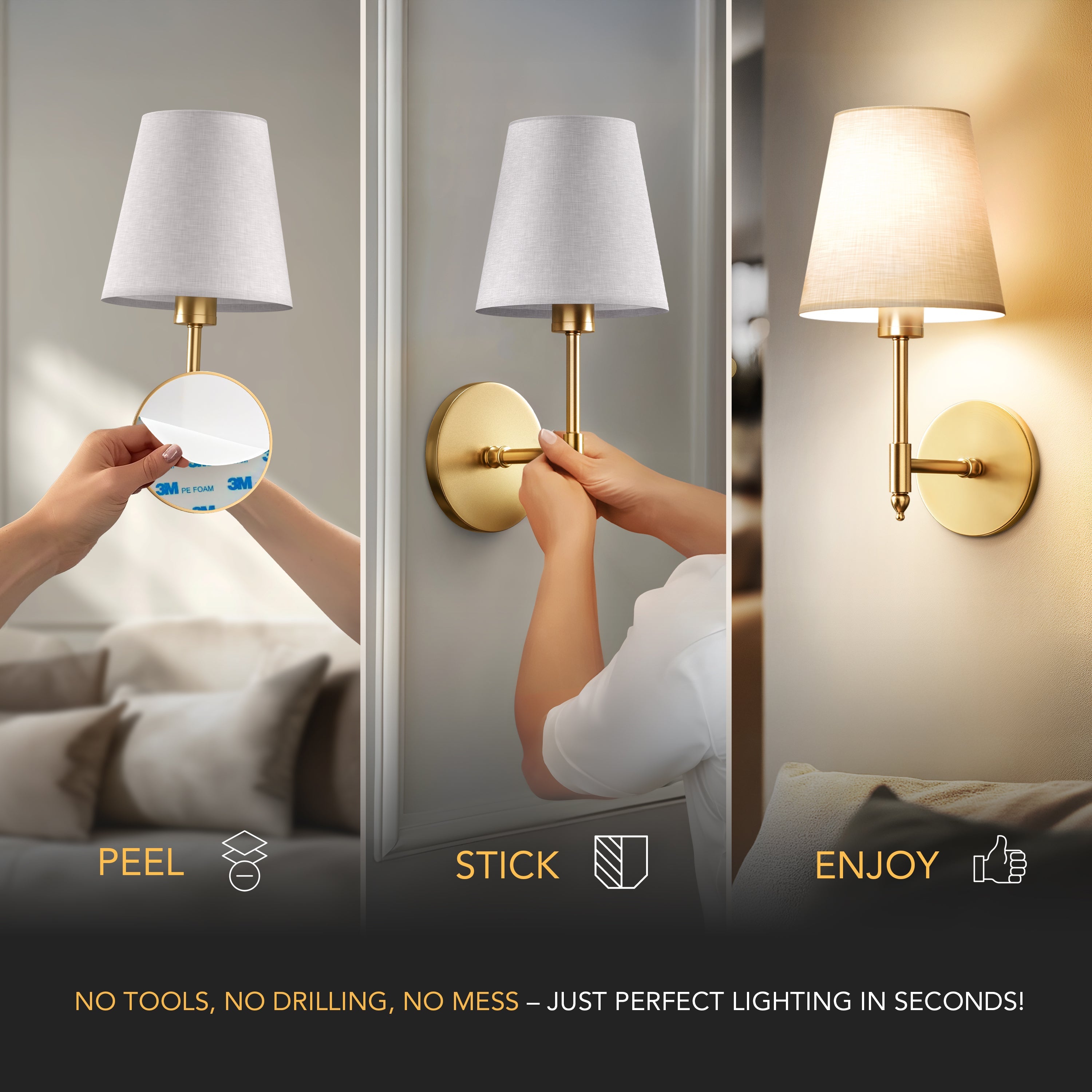 MODERN WIRELESS WALL SCONCE