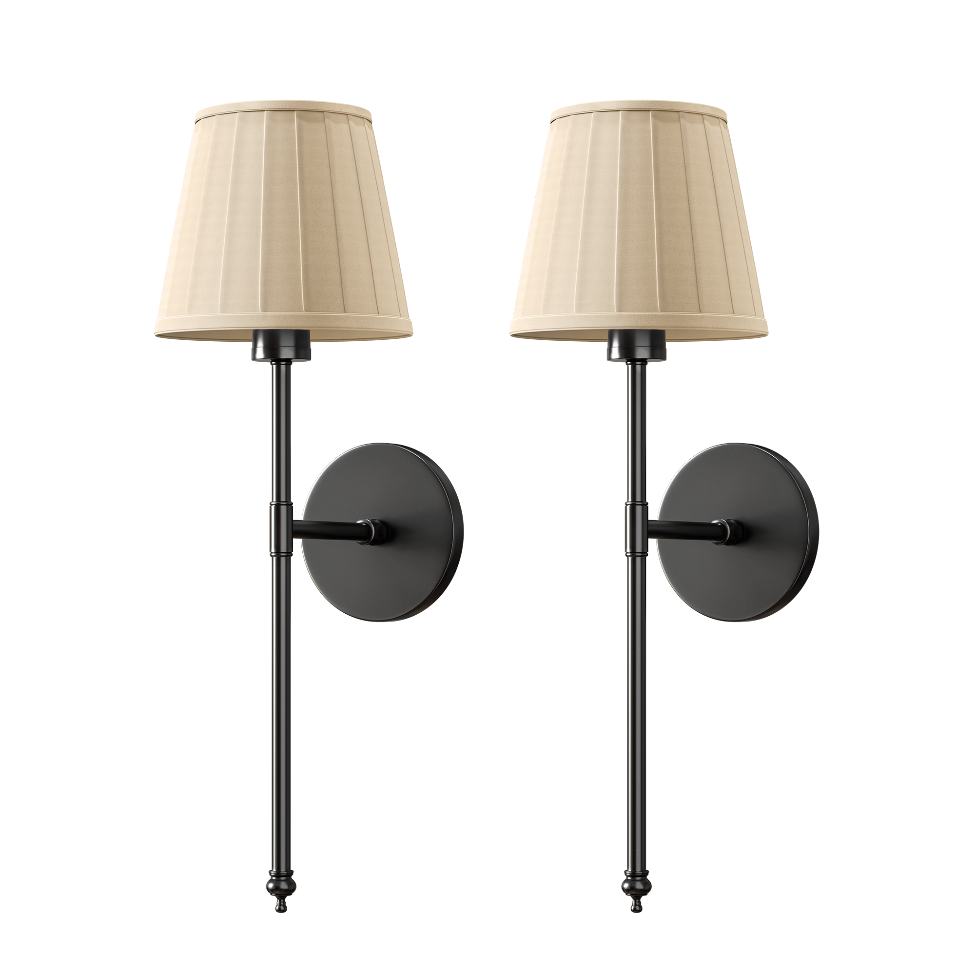 WIRELESS PLEATED WALL SCONCES (SET OF 2)