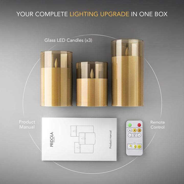 FLAMELESS WIRELESS CANDLES ( SET OF 3)