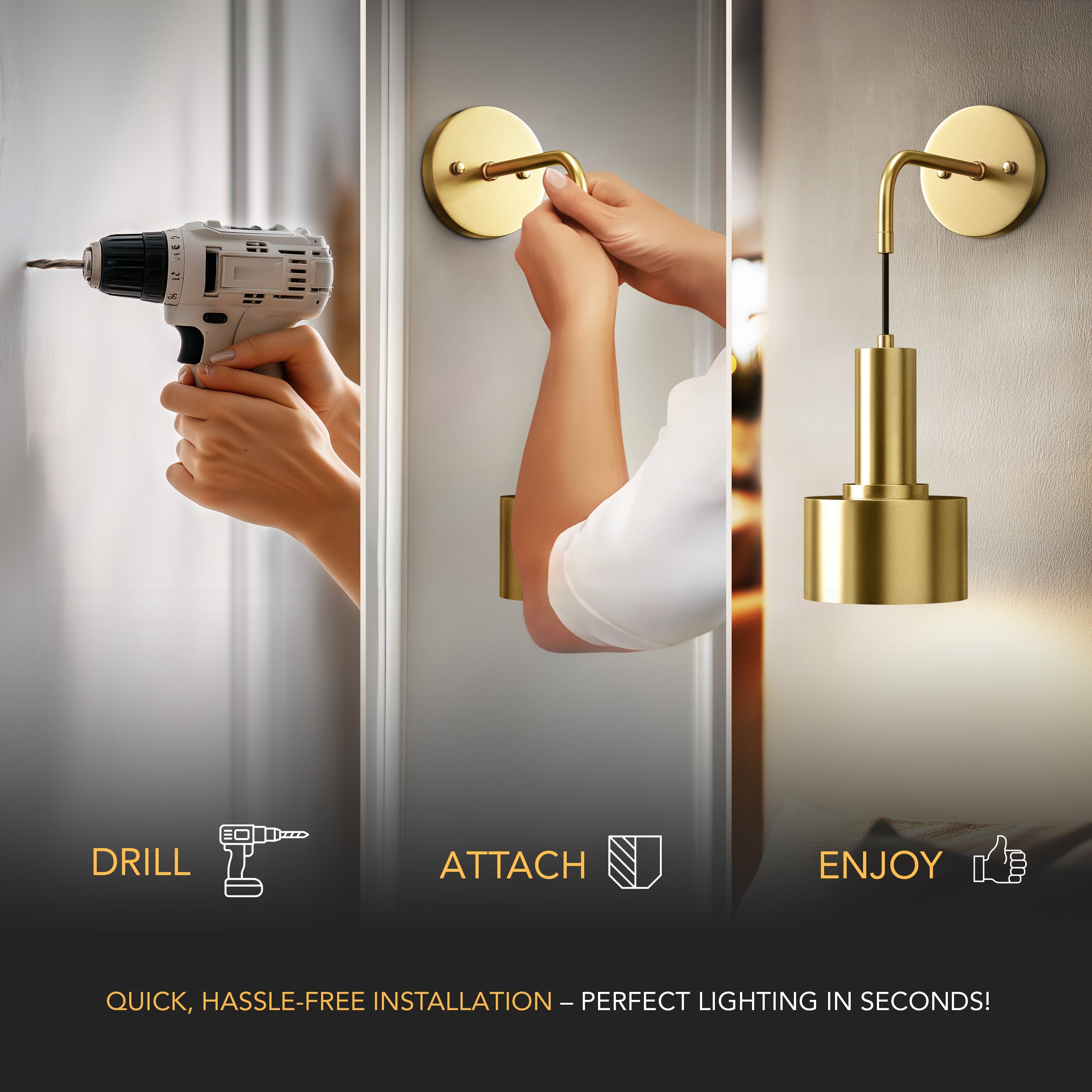 GLOWDROP WIRELESS WALL SCONCES (SET OF 2 + 2 BULBS FREE)